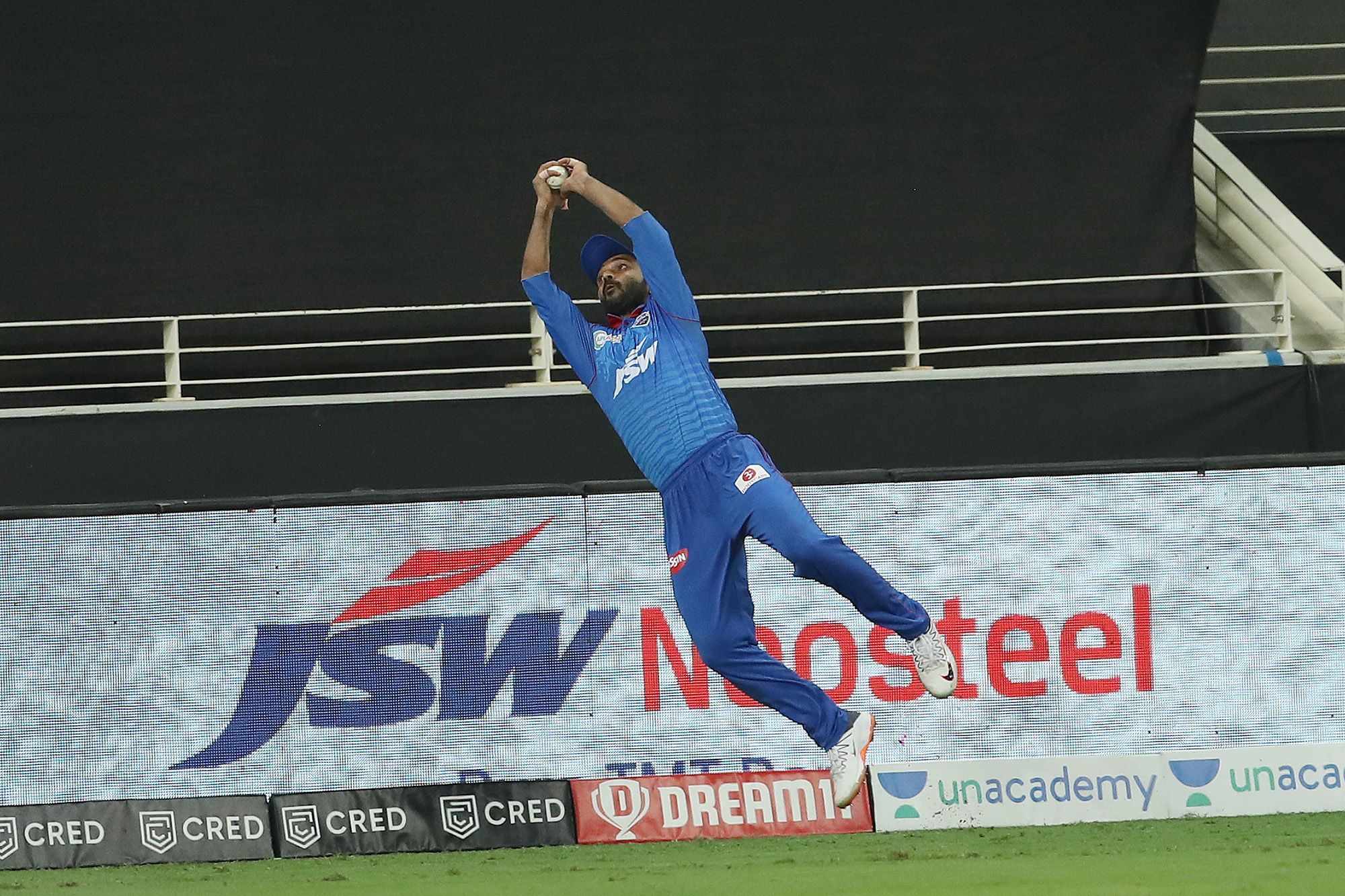 Ajinkya Rahane of Delhi Capitals saves a boundary. Credit:  IPL Official Website/iplt20.com