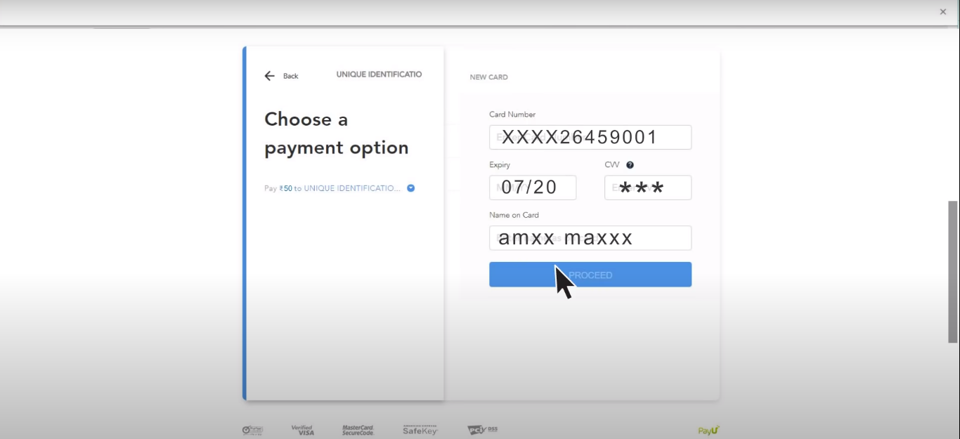 Step 6: Enter payment details and make the payment of Rs 50.