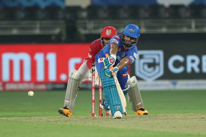 Rishabh Pant on the field against Kings XI Punjab. Credit: IPL official twitter handle