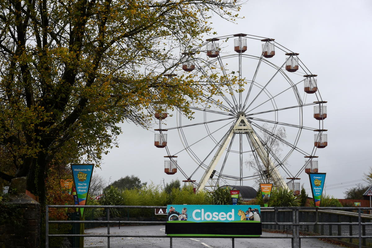 Folly Farm, a tourist attraction closed on the first full day of the Welsh fire-break lockdown, as the coronavirus disease (COVID-19) outbreak continues in Begelly, Wales. Credit: Reuters Photo