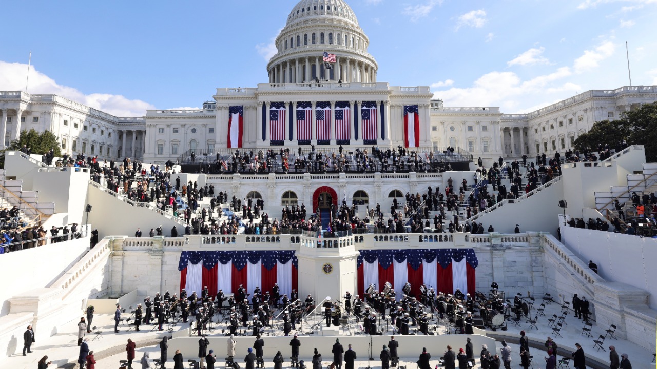A general view of the Capitol during the inauguration of Joe Biden as the 46th President of the United States on the West Front of the US Capitol in Washington, US. Credit: Reuters Photo