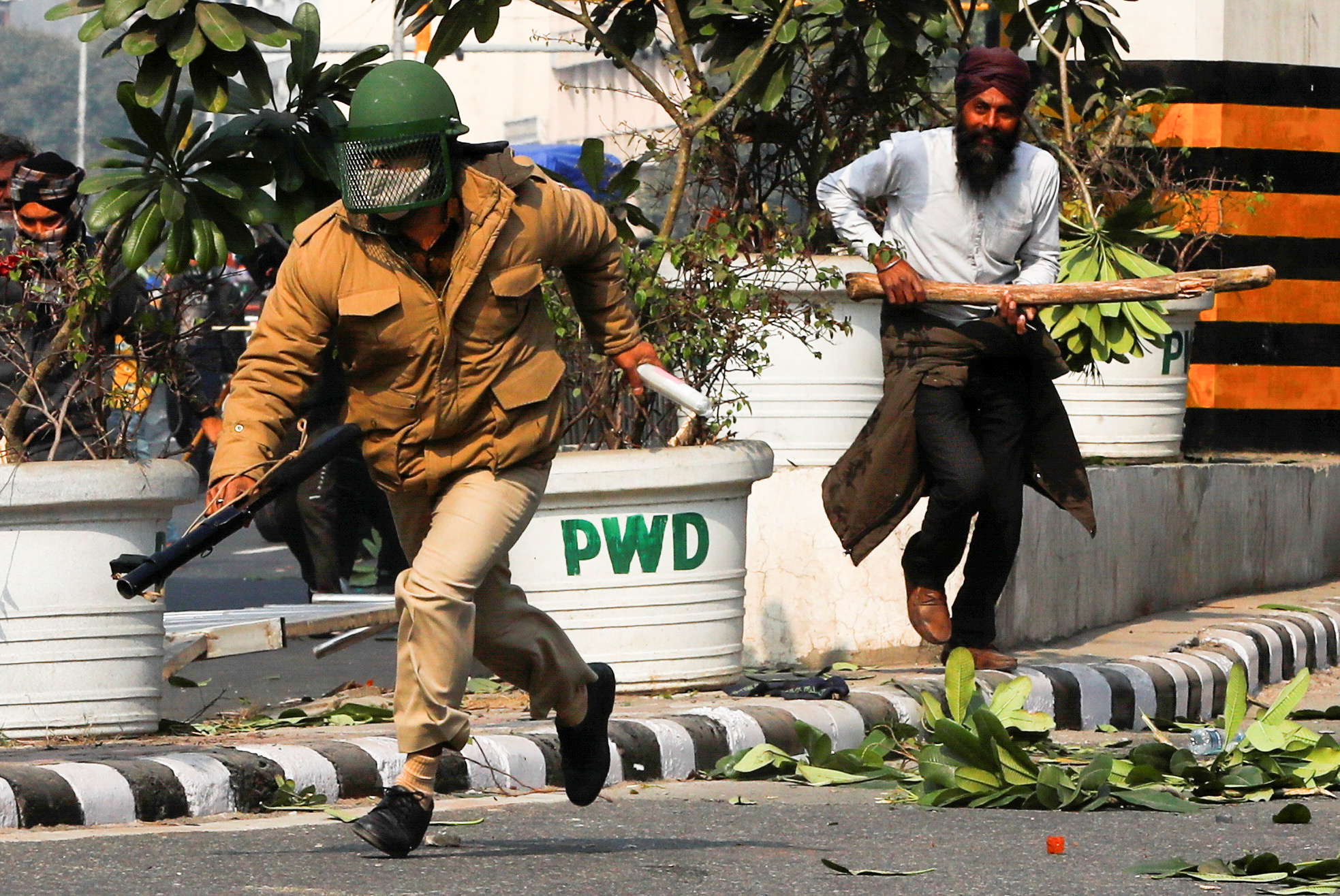 The farmers began their Kisan Ganatantra Parade at around 8:00 a.m, hours before the agreed time of 12:00 noon and changing routes to enter Central Delhi, taking police by surprise. Credit: Reuters