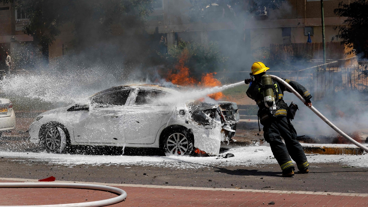 Several properties in Israel have been damaged by rockets, including the apartment in the southern city of Ashkelon, and a house in Beit Nekofa, west of central Jerusalem. Credit: AFP