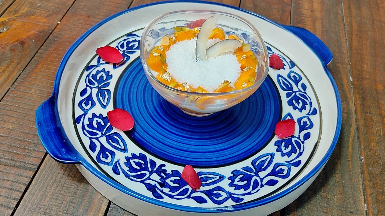 Mango Coconut Panna Cotta: This Mango Coconut Panna Cotta or mango pudding recipe is a tropical dessert that can never go wrong. It’s got a smooth creamy texture that just slips over your tongue leaving a mild coconut essence and a burst of mango flavour. Firstly, this has a smooth and creamy texture, and also has a mild coconut flavor and a burst of mango flavors. Made with real mango and coconut cream, as a result no readymade flavoring was added.