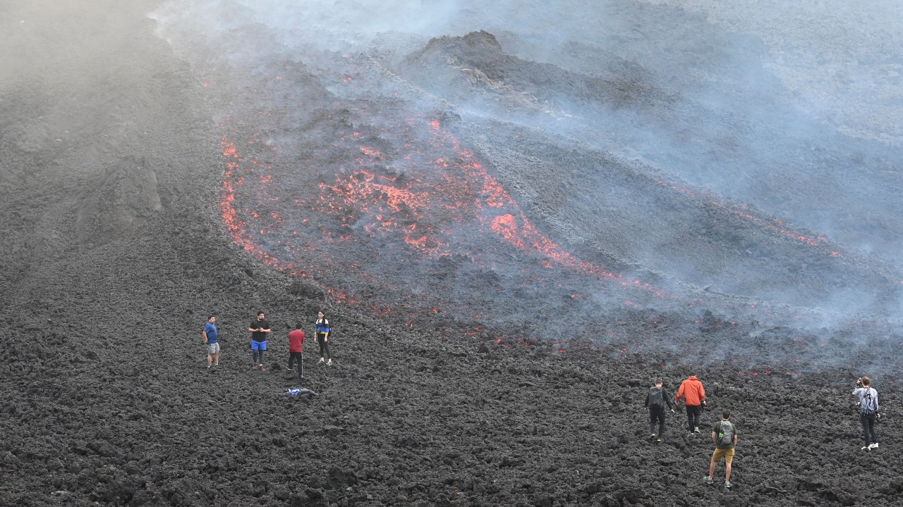 It's a potentially risky undertaking given the plumes of volcanic ash blasted into the sky by the angry beast, to which some local villagers pray, pleading with it to desist.