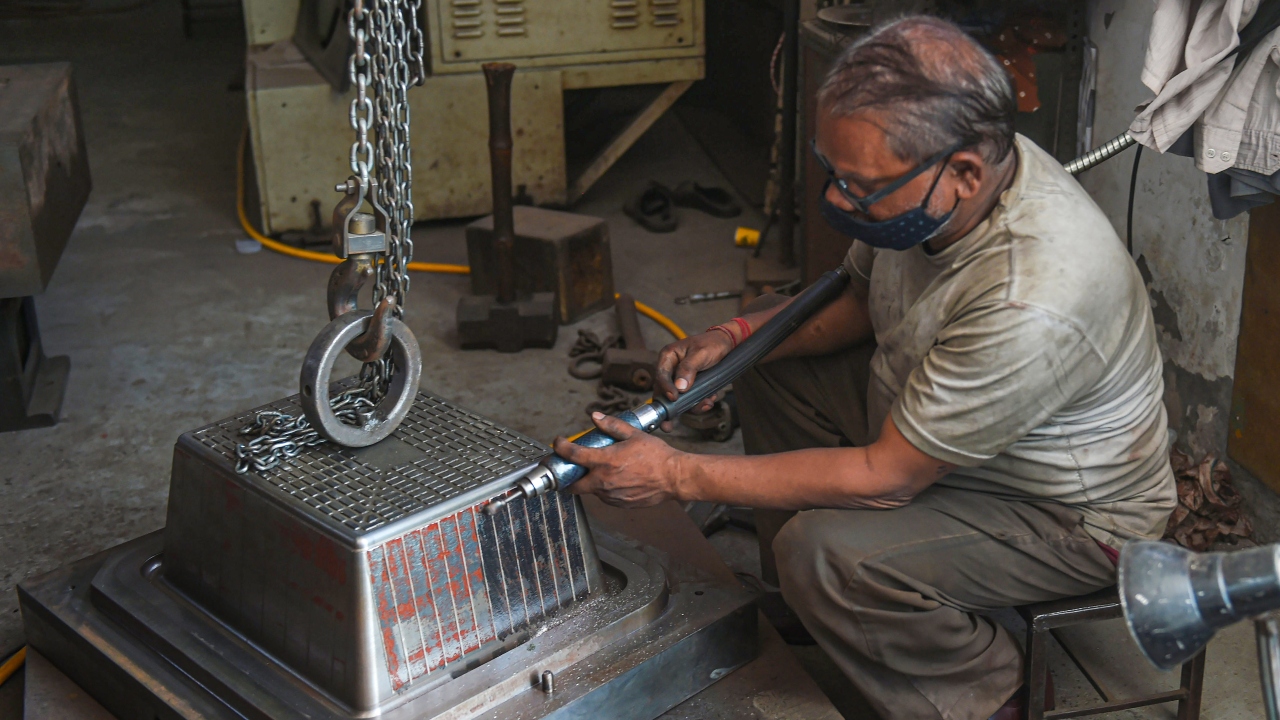 After a strict lockdown for six weeks since April 19, the Delhi government allowed industrial manufacturing and construction work in the city as part of its phased unlock process. Credit: PTI Photo