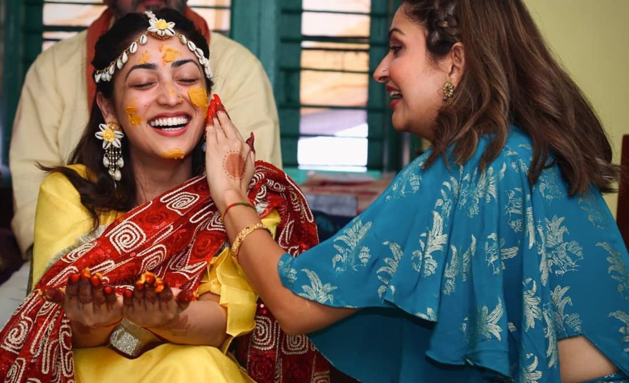 Yami Gautam during her haldi ceremony.