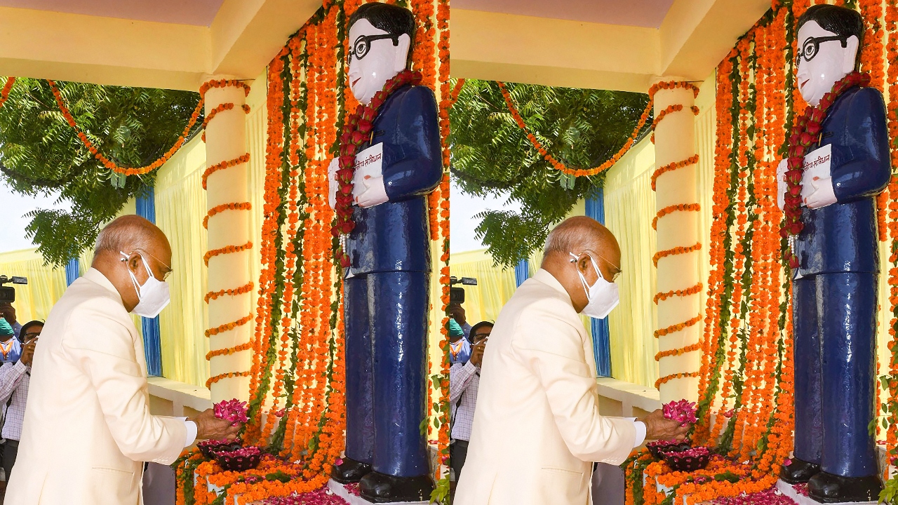 The president paid tributes to B R Ambedkar, makers of the Constitution and freedom fighters.