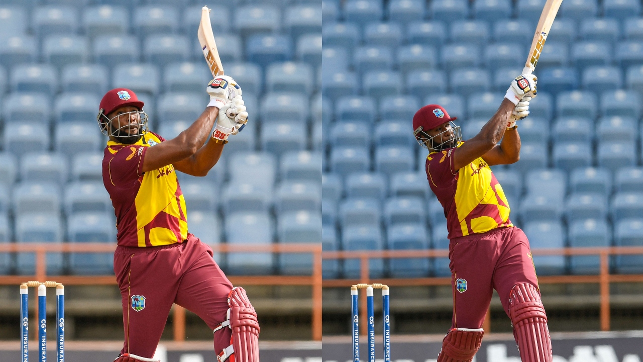 Followed by Gayle, his fellow team-mate Kieron Pollard is the second highest run-scorer in T20 cricket. Credit: AFP Photo
