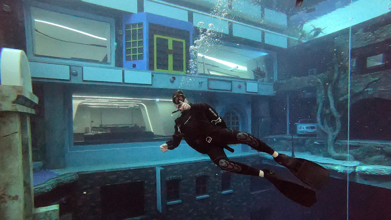 Visitors can practice scuba diving - with a tank of air - and freediving - where divers simply hold their breath. Credit: AFP Photo