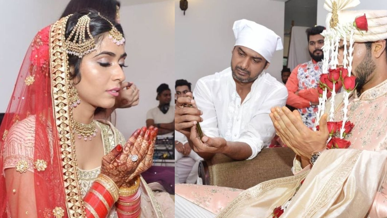 The wedding was held with Hindu and Muslim traditions, beautifully portraying the respect for two religions. Credit: Instagram/dubeshivam