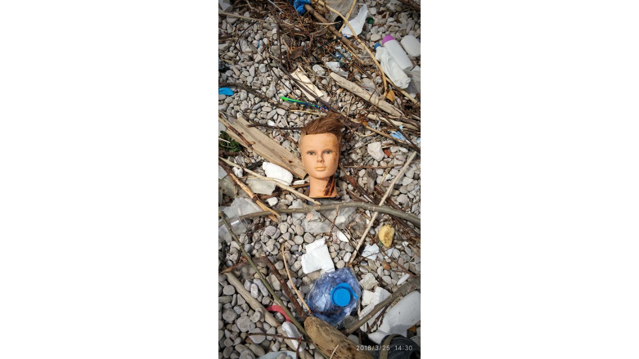 A windstorm coming from the South washes up plastic on the shoreline of the Pelješac peninsula, Croatia. Photo by Anita Bubalo (Croatia)