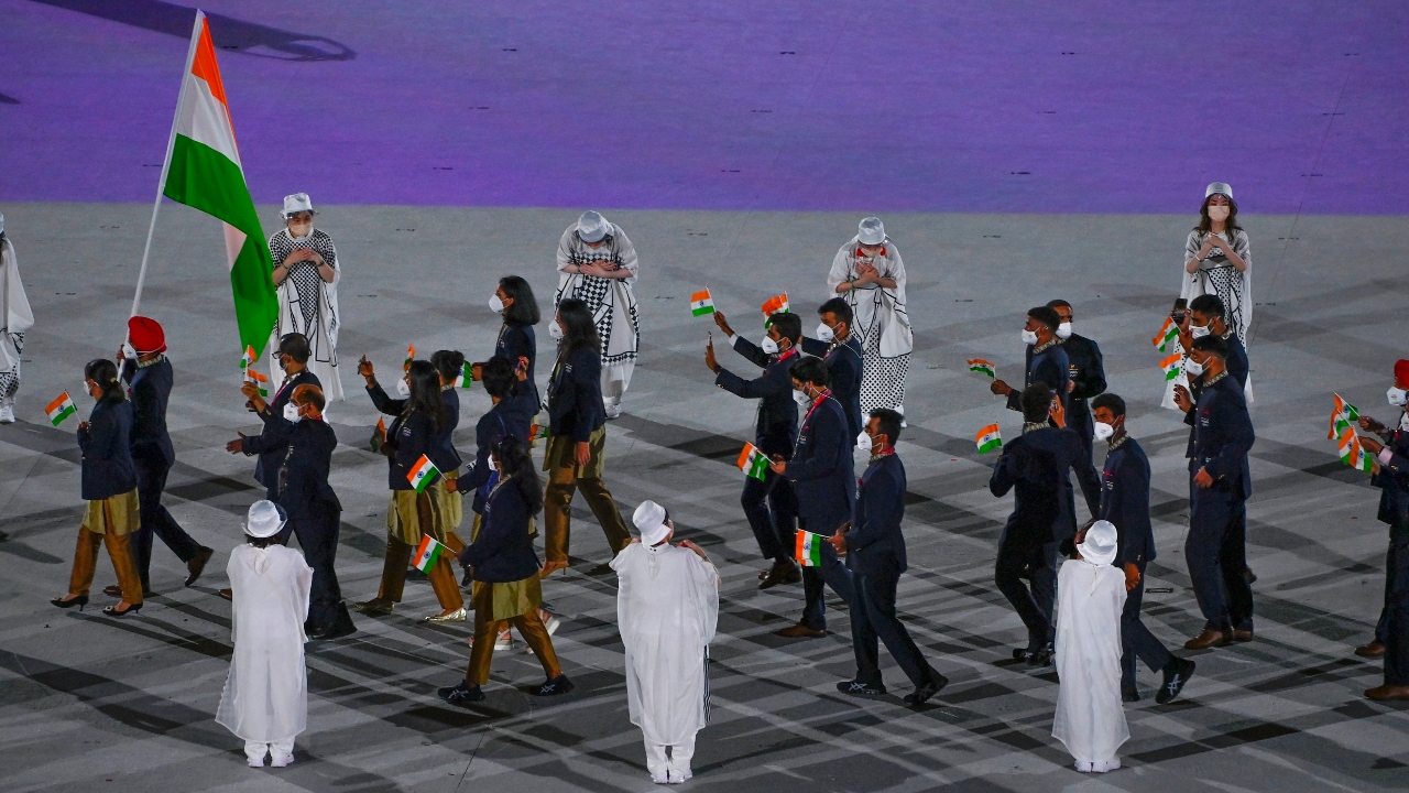 A total of 19 Indian athletes besides six officials, participated in the Olympics 2021 opening ceremony. Six-time world champion Mary Kom and men's hockey captain Manpreet Singh led the way as India made its way at the Parade of Nations. Credit: PTI Photo