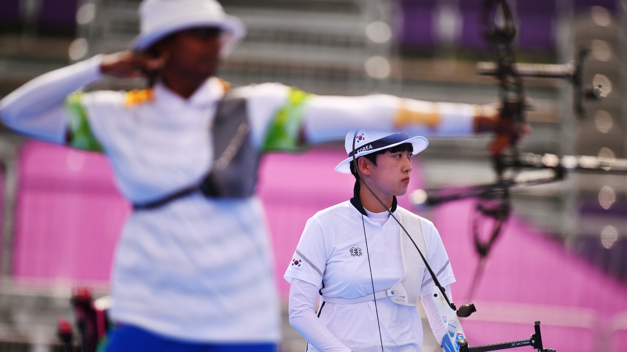 World number one archer Deepika Kumari's quest for an Olympic medal ended in heartbreak for the third time as she surrendered tamely to Korean top seed An San in straight sets in the quarterfinals. Credit: Reuters Photo