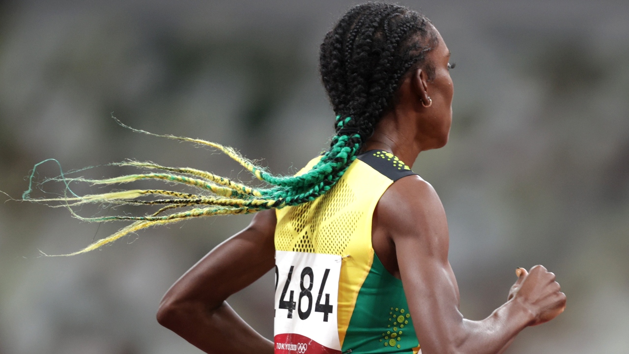 Natoya Goule rocks in an easy braid ponytail. Credit: Reuters Photo