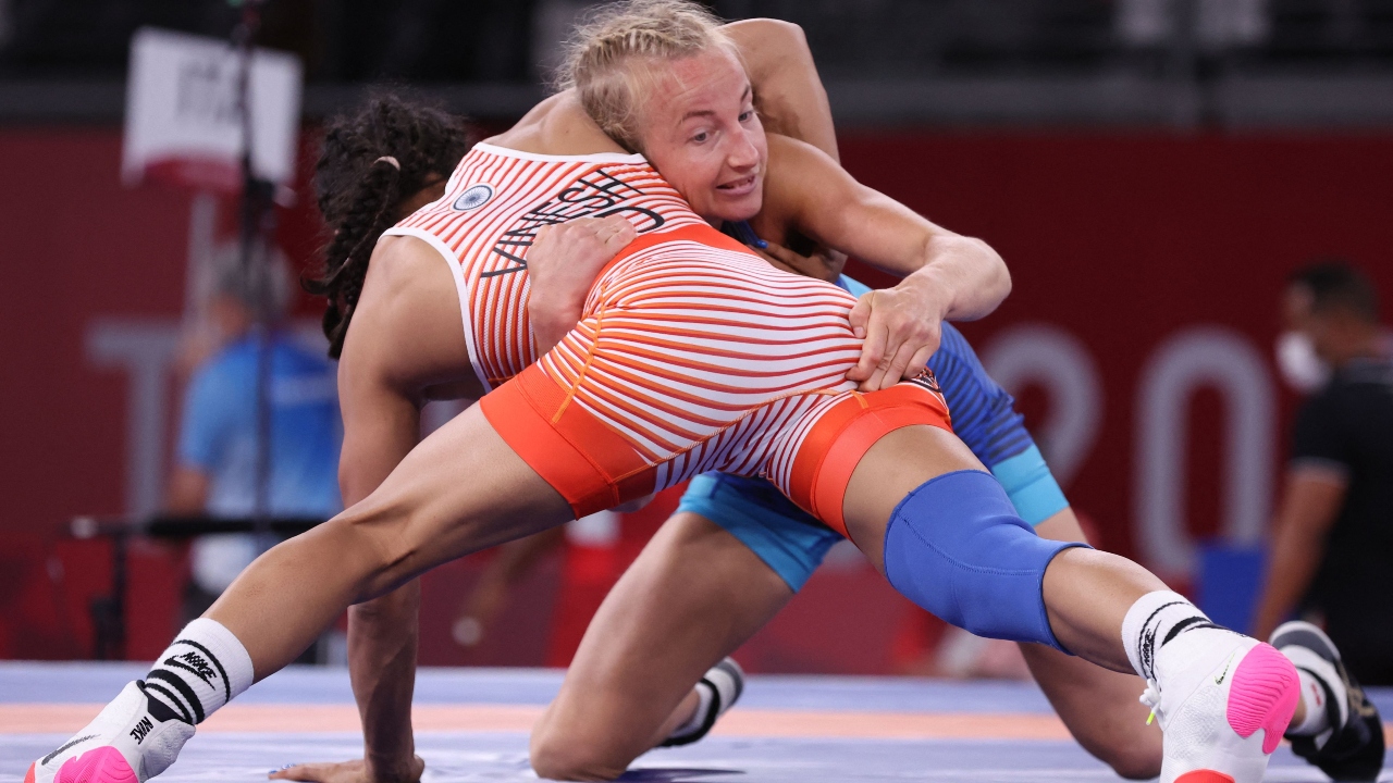 Now if the Belarusian does not make the final, Vinesh's Olympic campaign will end in another heart-breaking exit. Credit: AFP Photo