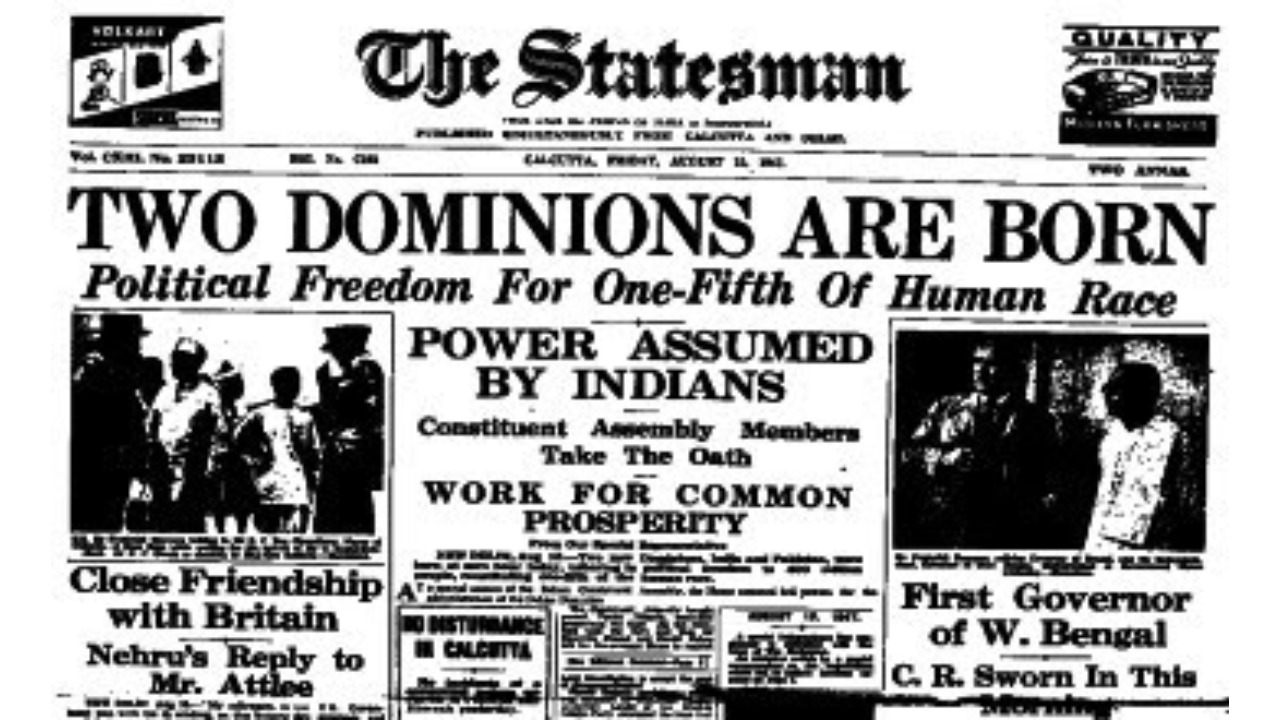 The Statesman: The Statesman had the banner headline,