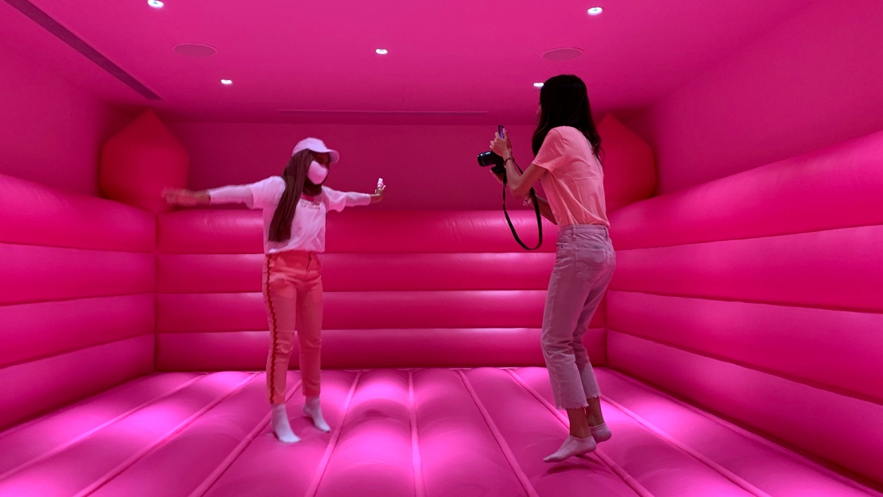 Visitors jump in a bouncy castle at the Museum of Ice Cream in Singapore. Credit: Reuters Photo