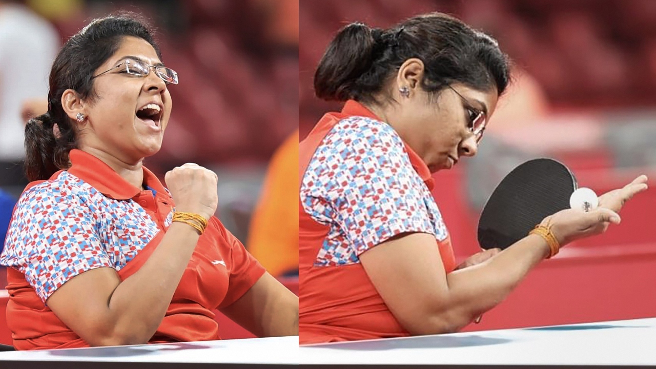Patel started playing the sport 13 years ago at the Blind People's Association at Vastrapur area of Ahmedabad where she was a student of ITI for people with disabilities. She reached world number two ranking in 2011 after winning a silver medal for India in PTT Thailand Table Tennis Championship. In October 2013, Patel won another silver in the women’s singles Class 4 at the Asian Para table tennis championships in Beijing. Credit: PTI Photo