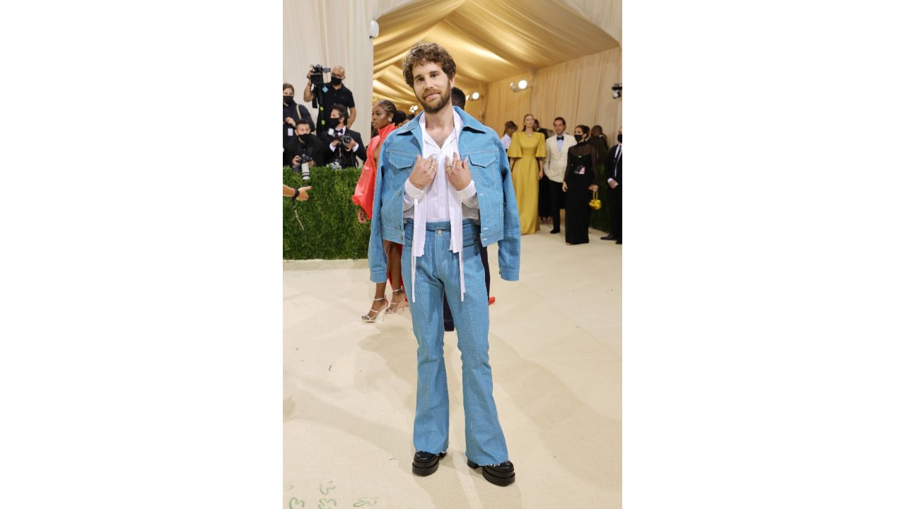 'Dear Evan Hansen' star Ben Platt chose denim flares and 1970s platform shoes. Credit: AFP Photo