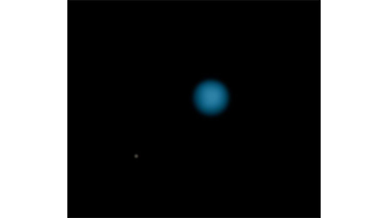 Young Competition Highly Commended: Neptune and Triton.. Credit: Royal Observatory Greenwich’s Astronomy Photographer of the Year 13 (2021) competition/exhibition - Julian Shapiro (USA)