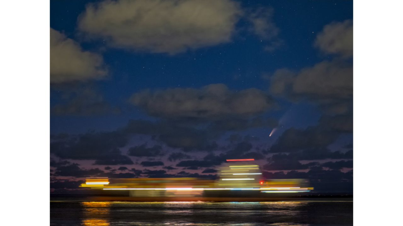 People and Space Runner-Up: A Lonely Ship Under the Stars. Credit: Royal Observatory Greenwich’s Astronomy Photographer of the Year 13 (2021) competition/exhibition - Andre van der Hoeven (Netherlands)