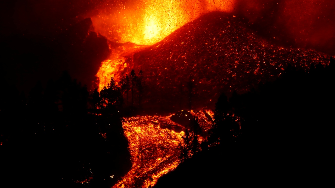 A 3.8-magnitude quake was recorded before the eruption as vibrations from the seismic activity were felt on the surface. Credit: Reuters Photo