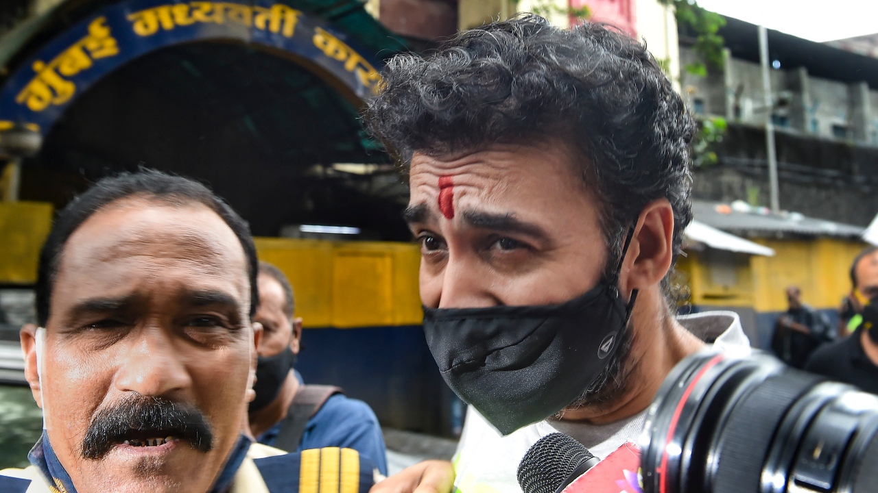 Businessman Raj Kundra walked out of Mumbai’s Arthur Road jail on September 21, a day after a magistrate court granted bail in the case of pornographic films in which he was arrested two months ago. Credit: PTI Photo