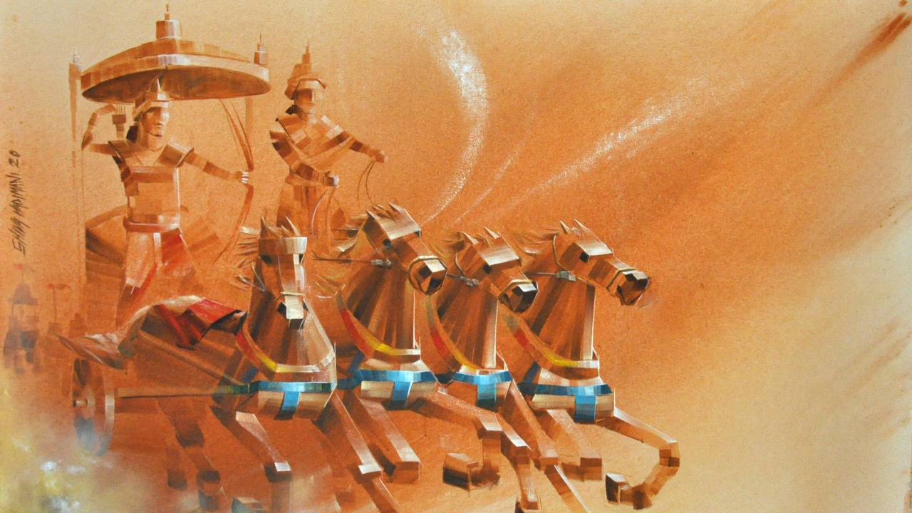 According to Hindu scriptures, the homecoming of Pandavas from their exile of 13 years was started on Dussehra. Credit: Soorya V Narayana