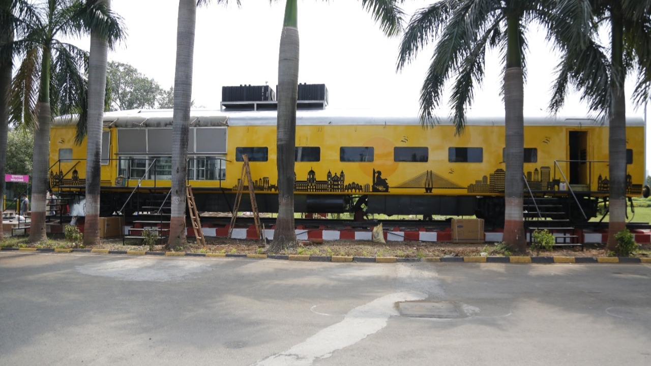 The Central Railways (CR) set up a 'Restaurant on Wheels' at the iconic Chhatrapati Shivaji Maharaj Terminus (CSMT) in south Mumbai, which it said will offer a unique experience to diners inside the coach mounted on rails. Credit: Twitter/@Central_Railway