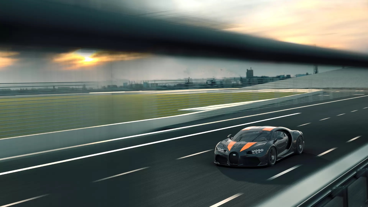 Bugatti Chiron Super Sport 300+| The Chiron Super Sport 300+ bodywork has been extended and aerodynamically optimized for extremely high-speed performance. The perfect balance between low drag and downforce improves performance and stability, even at speeds over 420 km/h. The iconic W16 8.0-liter engine now delivers an output of 1.176 kW/1.600 HP, exceeding the Chiron by 100 HP. Credit: www.bugatti.com