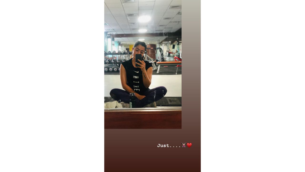 Joining the trend, Rashmika also posted her sweaty post-workout selfie with fans on social media. Credit: Instagram/rashmika_mandanna