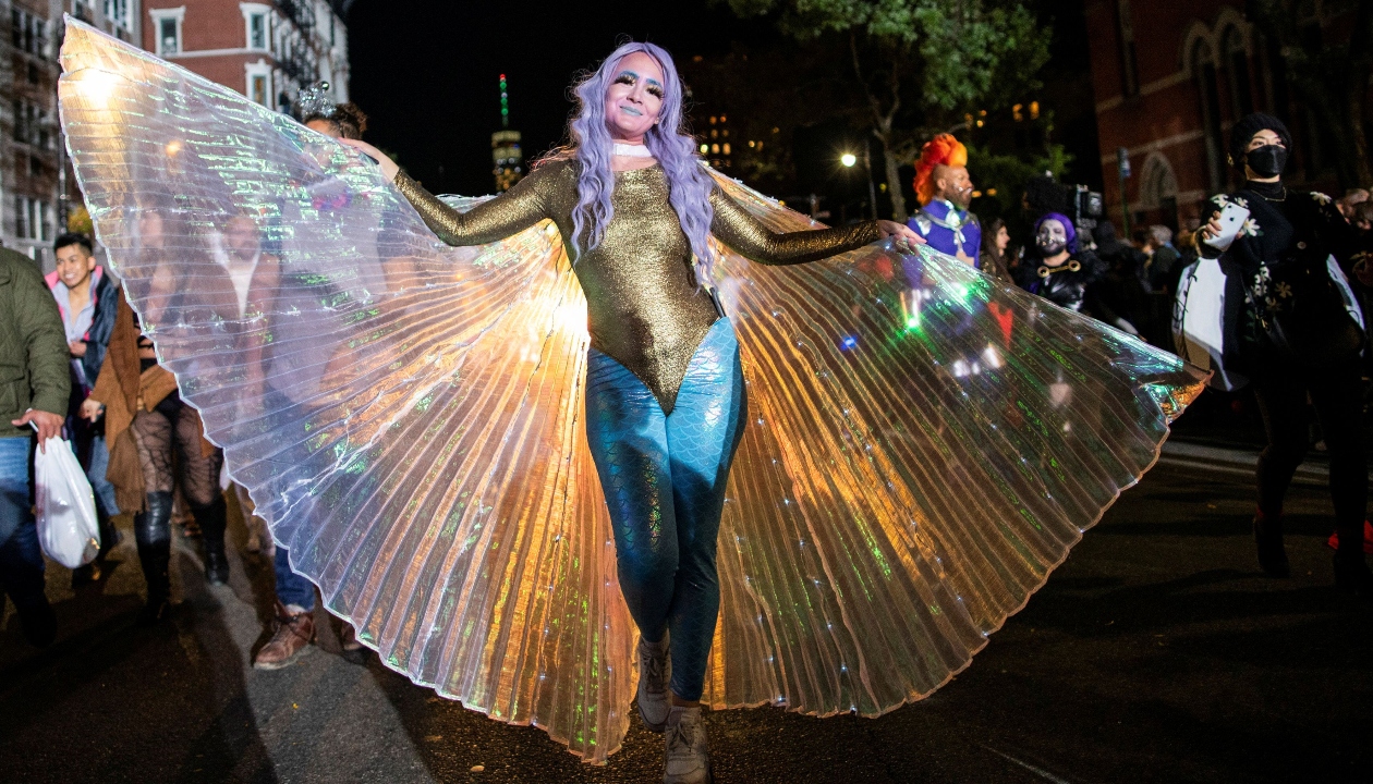 A woman participates in the NYC Halloween Parade in New York. Credit: Reuters Photo