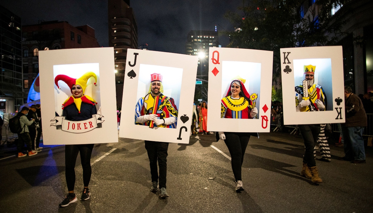 Revellers take part in the NYC Halloween Parade as the event returns to the streets of Lower Manhattan for the first time since the coronavirus outbreak in New York City. Credit: Reuters Photo
