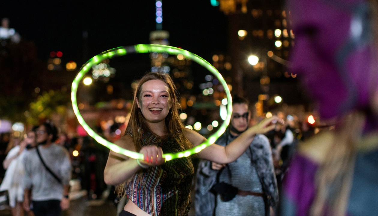 A woman takes part during the NYC Halloween Parade in New York. Credit: Reuters Photo
