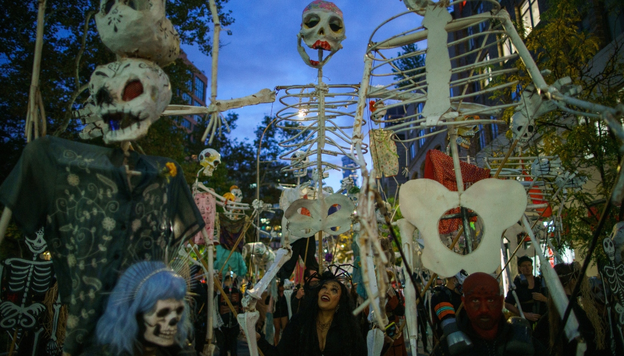 People participate in the NYC Halloween Parade as the event returns to the streets of Manhattan for the first time since the coronavirus outbreak in New York. Credit: Reuters Photo