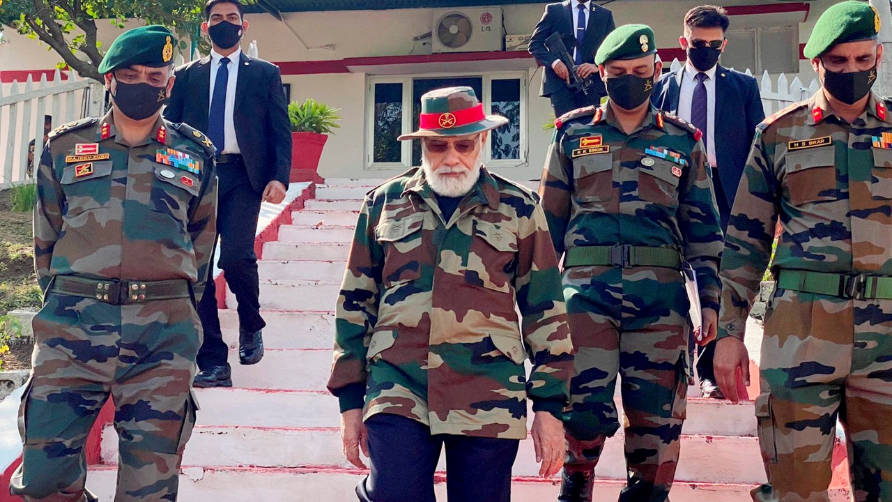 Since taking over as prime minister in 2014, Modi has made it a tradition to spend Diwali with the troops deployed at the borders. Credit: PMO