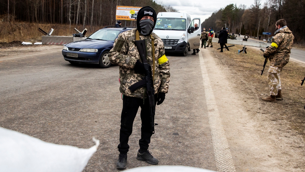 The newly armed civilians and members of various paramilitary groups are fighting under the loose command of the military in an organization called the Territorial Defense Forces. Credit: Reuters Photo