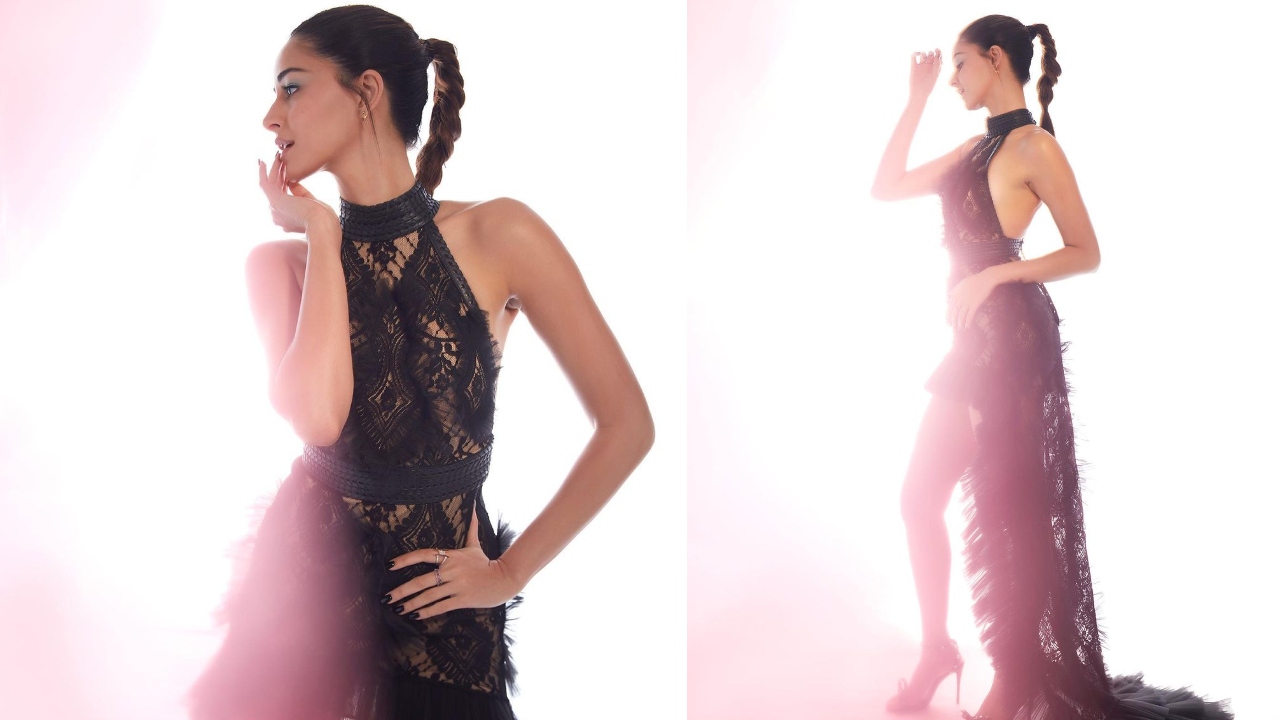 Ananya Panday looked resplendent in a black lace dress at the Hello Hall of Fame Awards. Credit: Instagram/ananyapanday