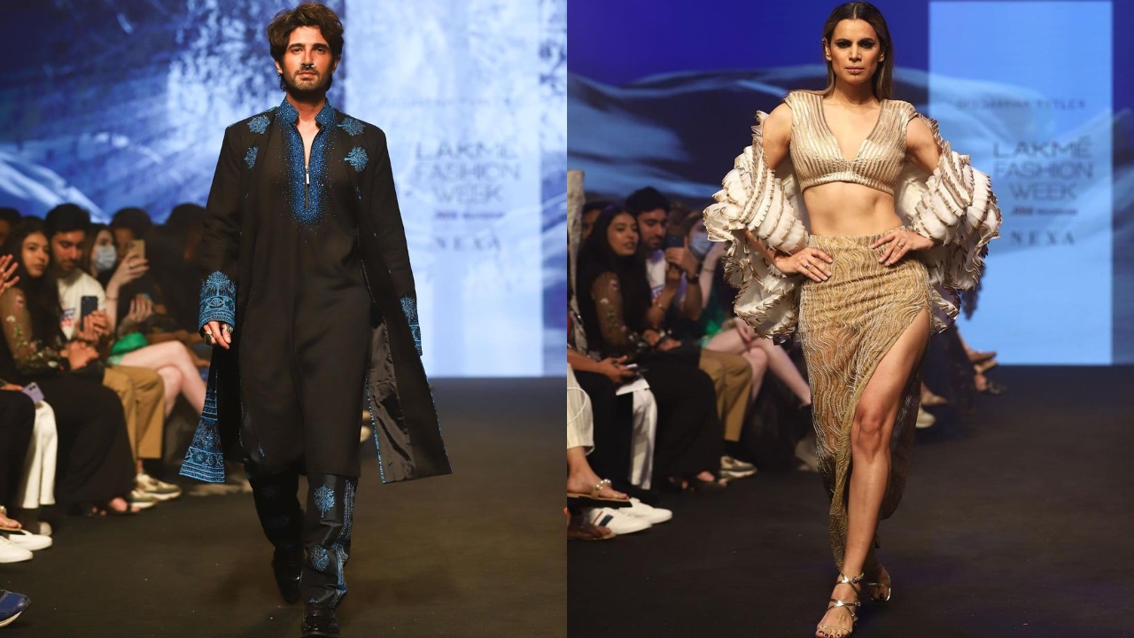 Aditya Seal and Neha Kapur looked great as they closed Siddartha Tytler's show at FDCI x Lakme Fashion Week. Credit: Instagram/lakmefashionwk