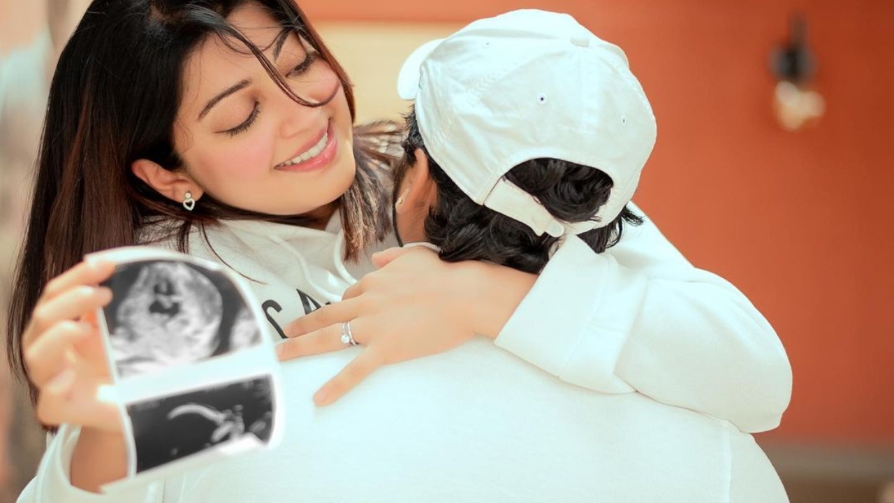 Actress Pranitha Subhash gave her fans a pleasant surprise on April 11 as she announced her pregnancy with husband Nitin Raju. Credit: Instagram/pranitha.insta