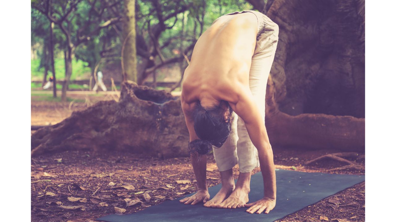 This asana helps in improving blood pressure issues and also benefits in relieving stress. Credit: DH Photo