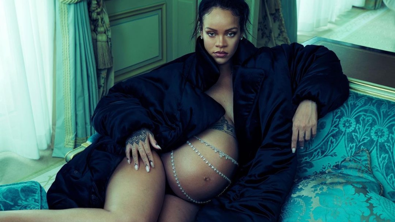 Rihanna shed her inhibitions as she bares her baby bump. Credit: Instagram/badgalriri