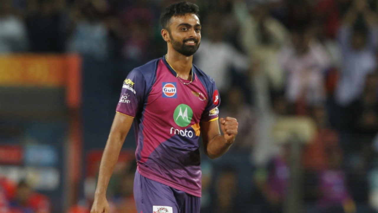 Jaydev Unadkat bowled a hat-trick maiden in the last over and helped Pune Super Giants to win against Sunrisers Hyderabad in the Indian Premier League 2017. Credit: BCCI Photo