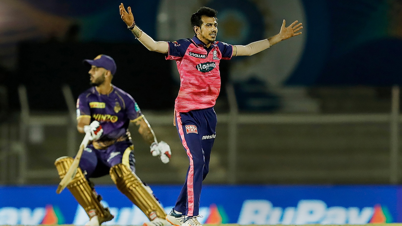 Spinner Yuzvendra Chahal became the 19th bowler and the first bowler in IPL 2022 to take a hat-trick. Credit: PTI Photo