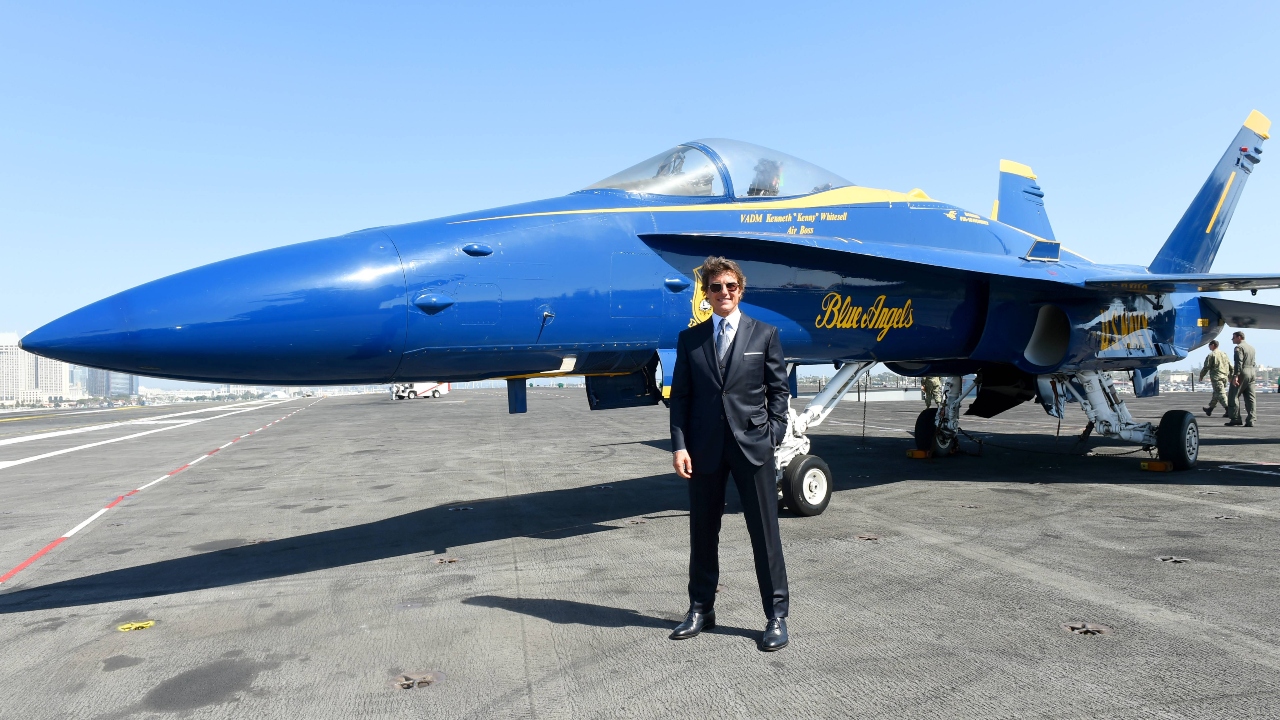 Nearly 36 years after Tom Cruise donned his aviators, he jumped into a fighter jet and ascended to the world premiere of his latest film