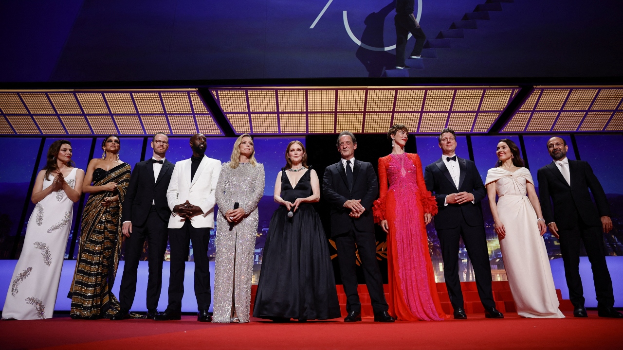 Deepika poses with fellow jury members during the opening ceremony. Credit: Reuters Photo