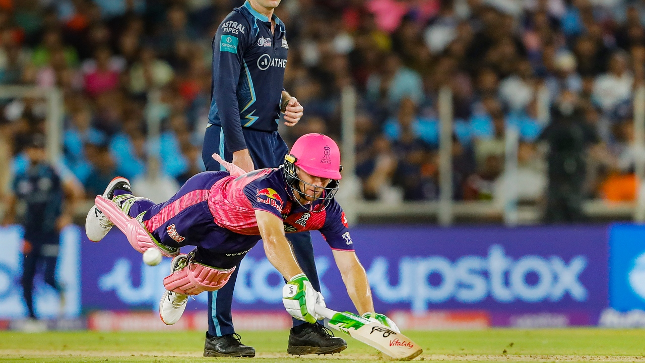 Buttler began cautiously, going at a run-a-ball rate and hoping to explode towards the end but it was not to be. Credit: PTI Photo