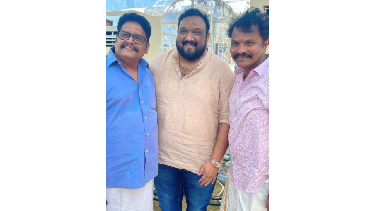 Filmmakers KS Ravi Kumar, Shiva and Hari pose for a picture at the wedding. Credit: Instagram/maalica.ksr