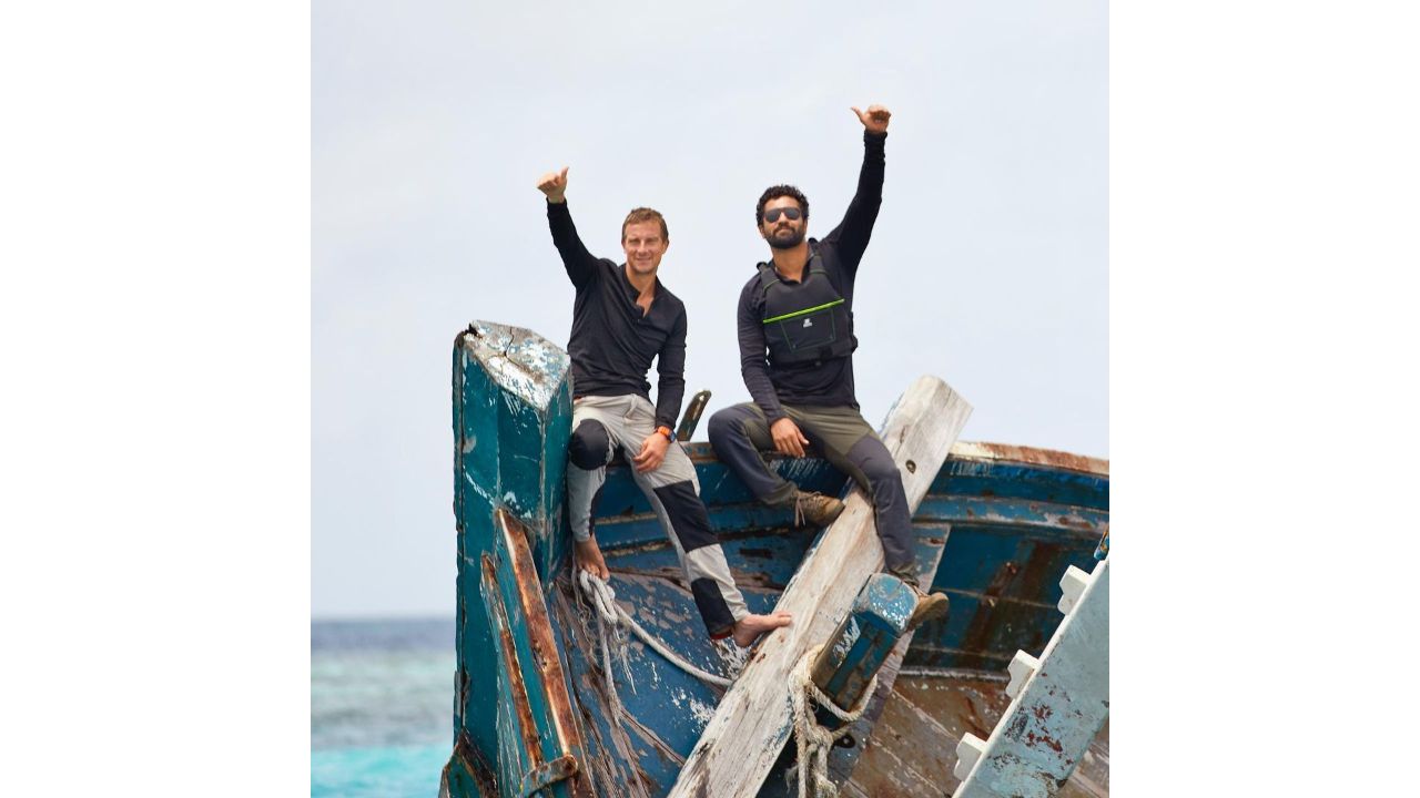 Actor Vicky Kaushal unleashed his wild and adventurous side in an episode of 'Into the Wild with Bear Grylls'. Credit: Instagram/beargrylls